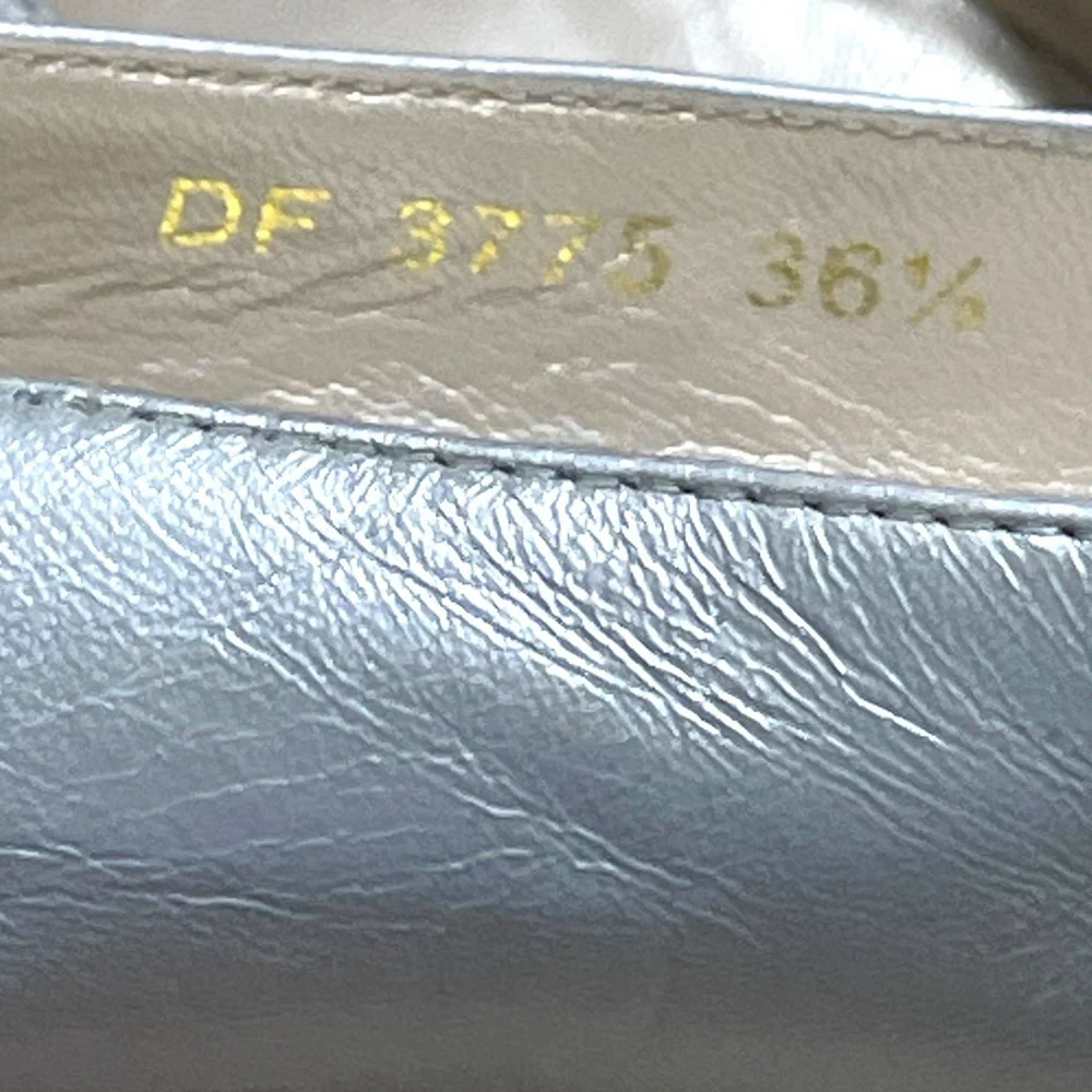 Bruno Magli Womens 6 36.5 Espadrille Wedge Open Toe Pearl Gray Made in Italy